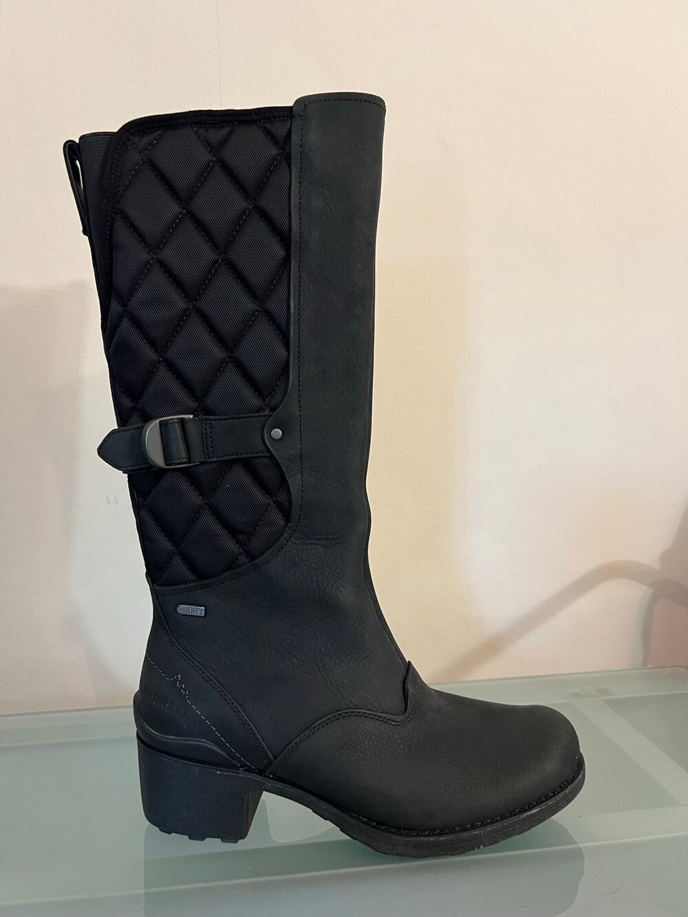 Merrell Women's 7 Chateau Tall Pull Waterproof Snow Boot black winter full zip